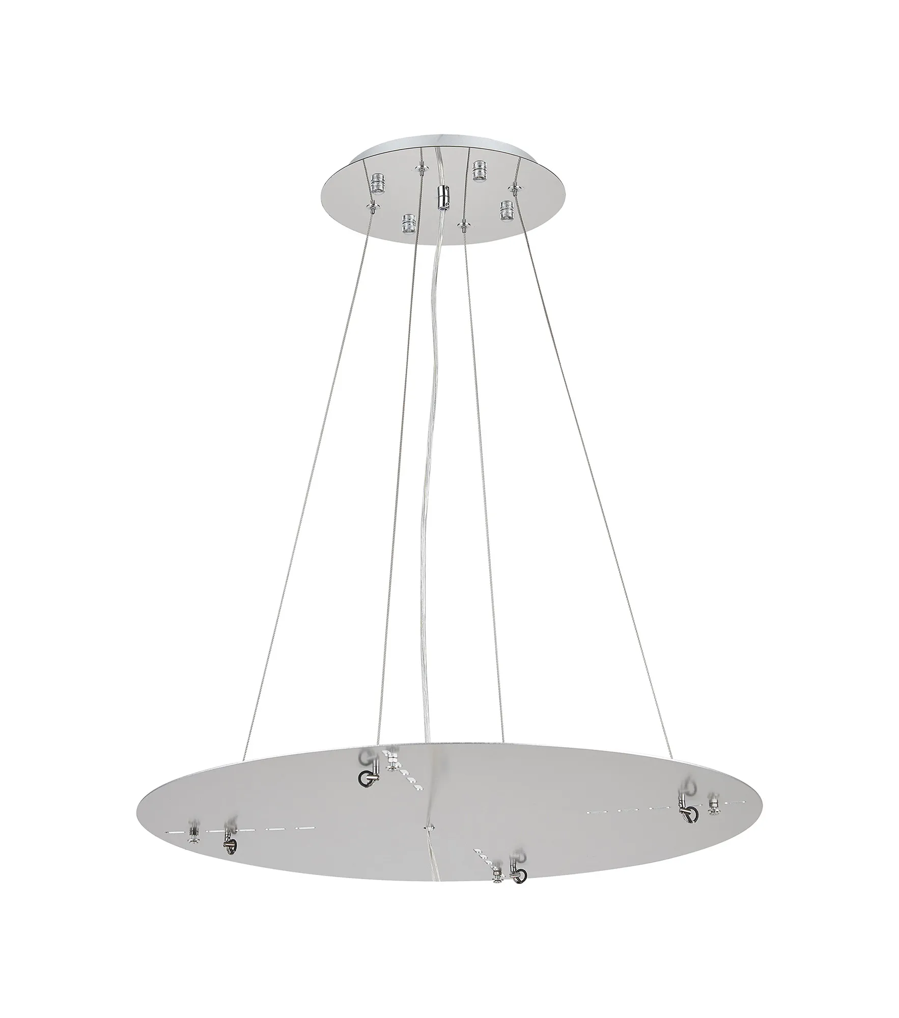 D0927CH/SI  Lowan 590mm, 3m Suspension Plate c/w Power Cable To Lower Flush Fittings, Polished Chrome/Silver Max Load 20kg (ONLY TESTED FOR OUR RANGE OF PRODUCTS)